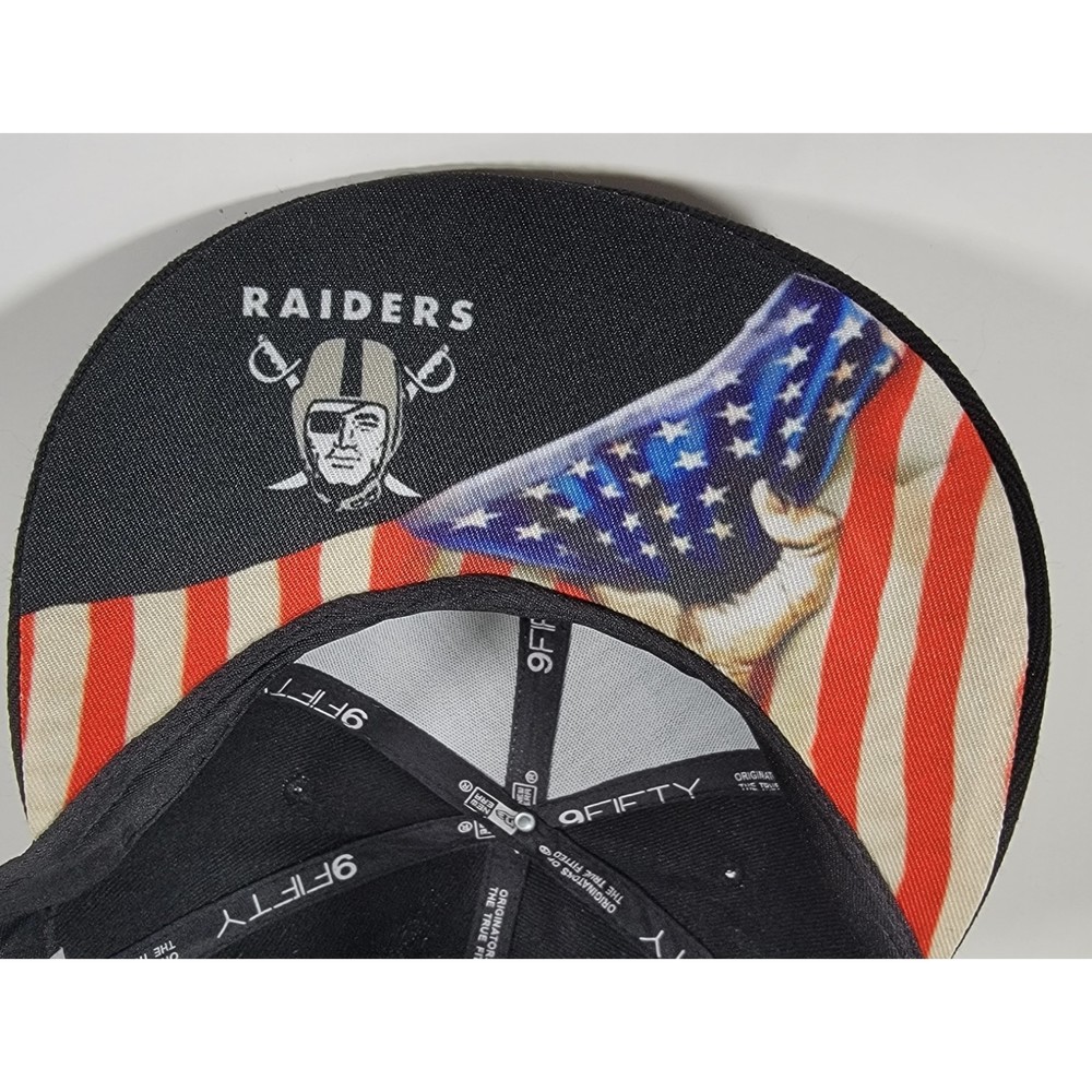 Las Vegas Raiders New Era Adjustable Snapback American Pride Underbrim NFL Cap - Picture 5 of 8